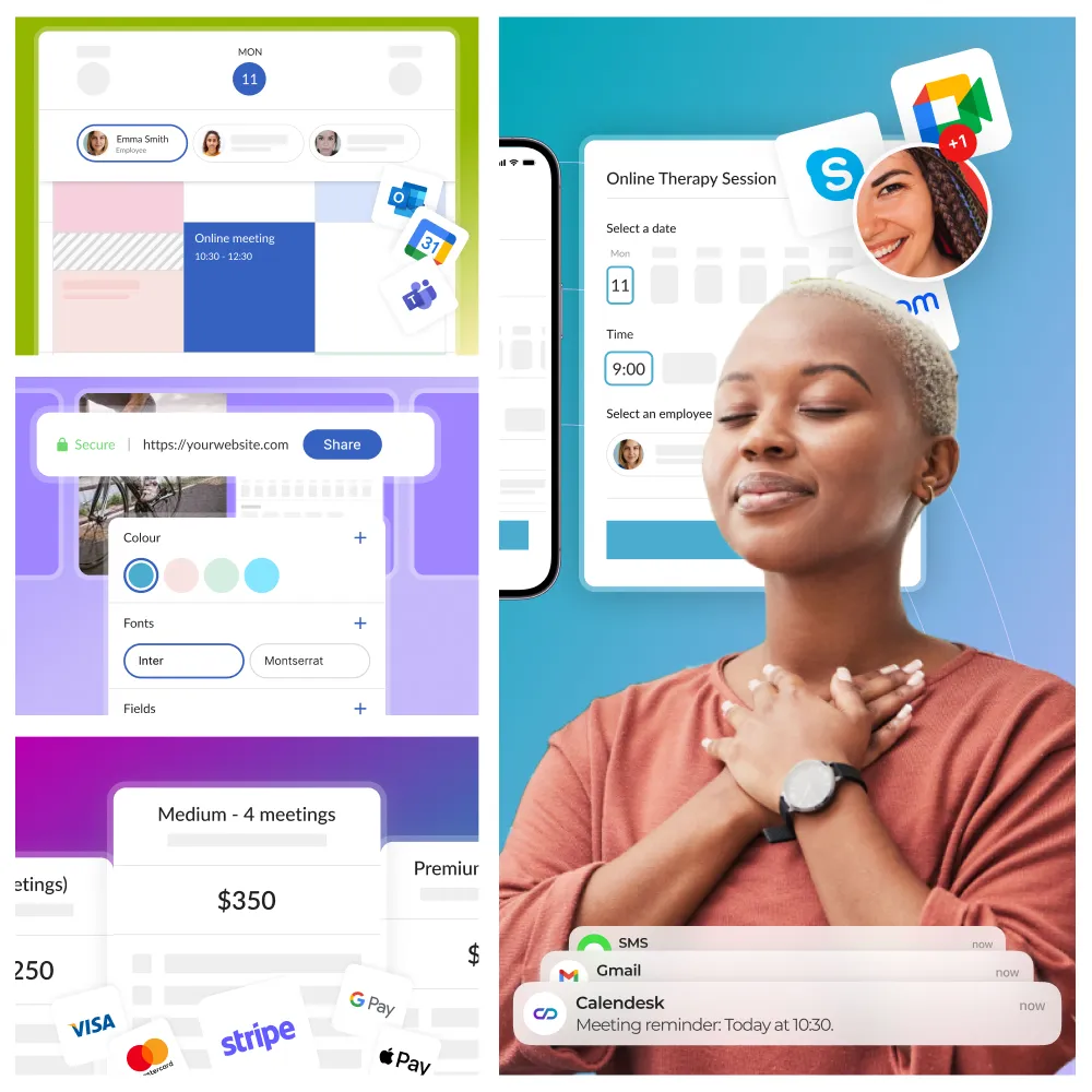 Calendesk Online Booking System - Specially designed for mental health care.