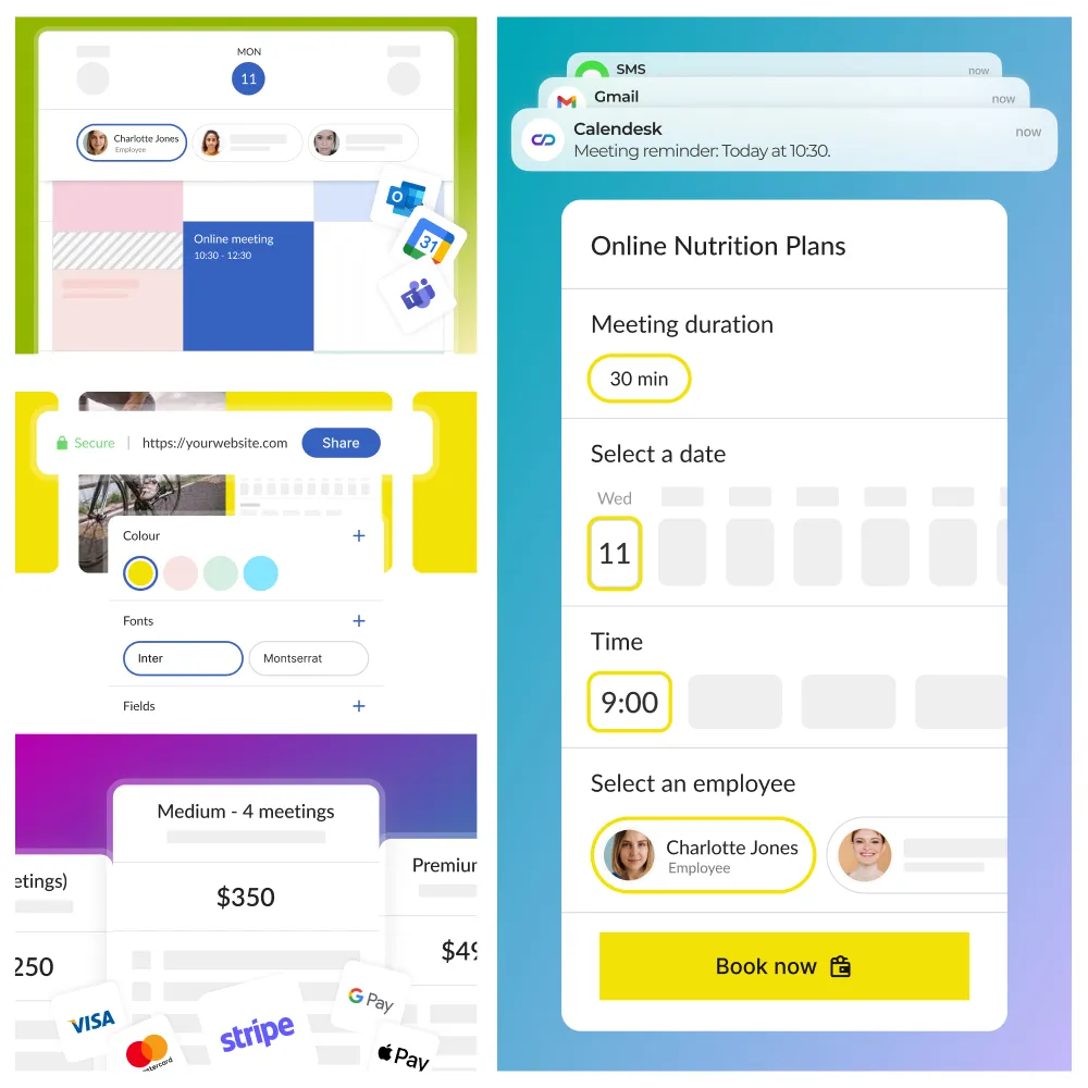 Calendesk Online Booking System - Plan more than meals for your patients.